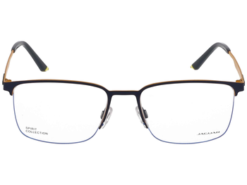 Das Bild zeigt die Brille 3636 3100 der Marke Jaguar in orange und blau frontal von vorne.